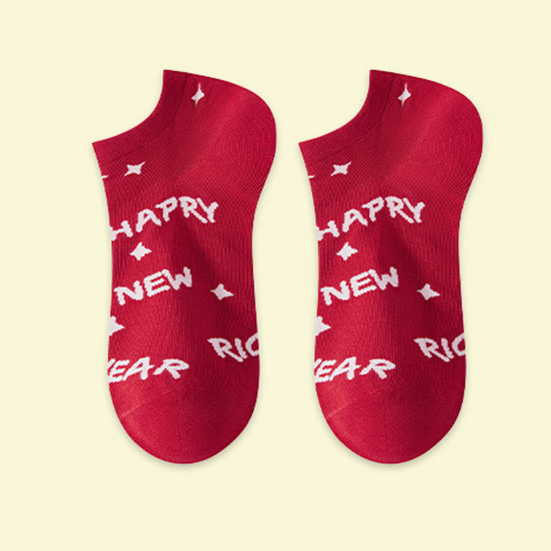 Festive Red Ankle Socks(5 Pairs) - image 12