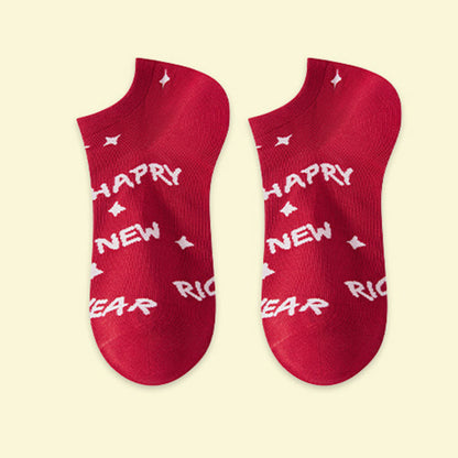 Festive Red Ankle Socks(5 Pairs) - image 12