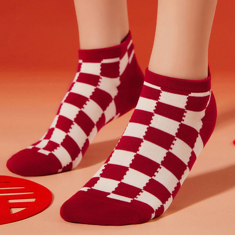 Festive Red Ankle Socks(5 Pairs) - image 3