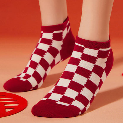 Festive Red Ankle Socks(5 Pairs) - image 3