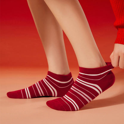 Festive Red Ankle Socks(5 Pairs) - image 5