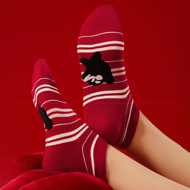 Festive Red Ankle Socks(5 Pairs) - image 2