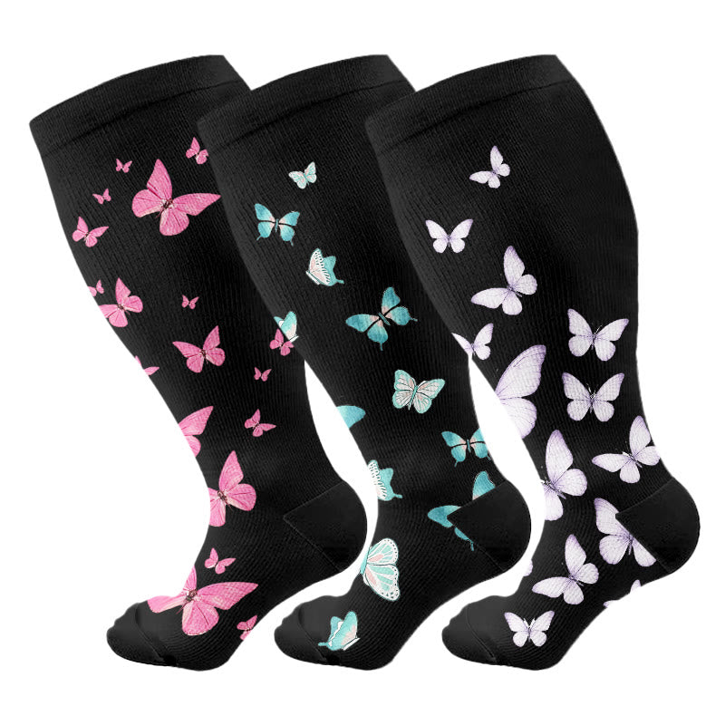 Plus Size  Butterfly Print Compression Socks - image 1