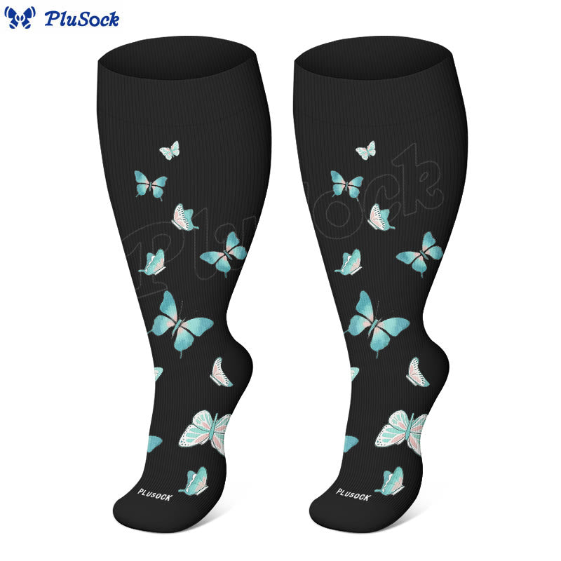 Plus Size  Butterfly Print Compression Socks - image 3