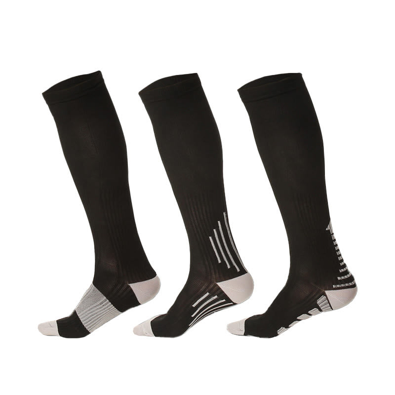 Sport Vertical Stripes Compression Socks(3 Pairs) - Multicolor - S/M - image 0