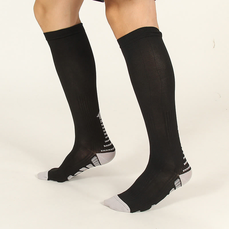 Sport Vertical Stripes Compression Socks(3 Pairs) - C - S/M - image 3