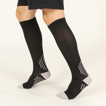 Sport Vertical Stripes Compression Socks(3 Pairs) - A - S/M - image 1