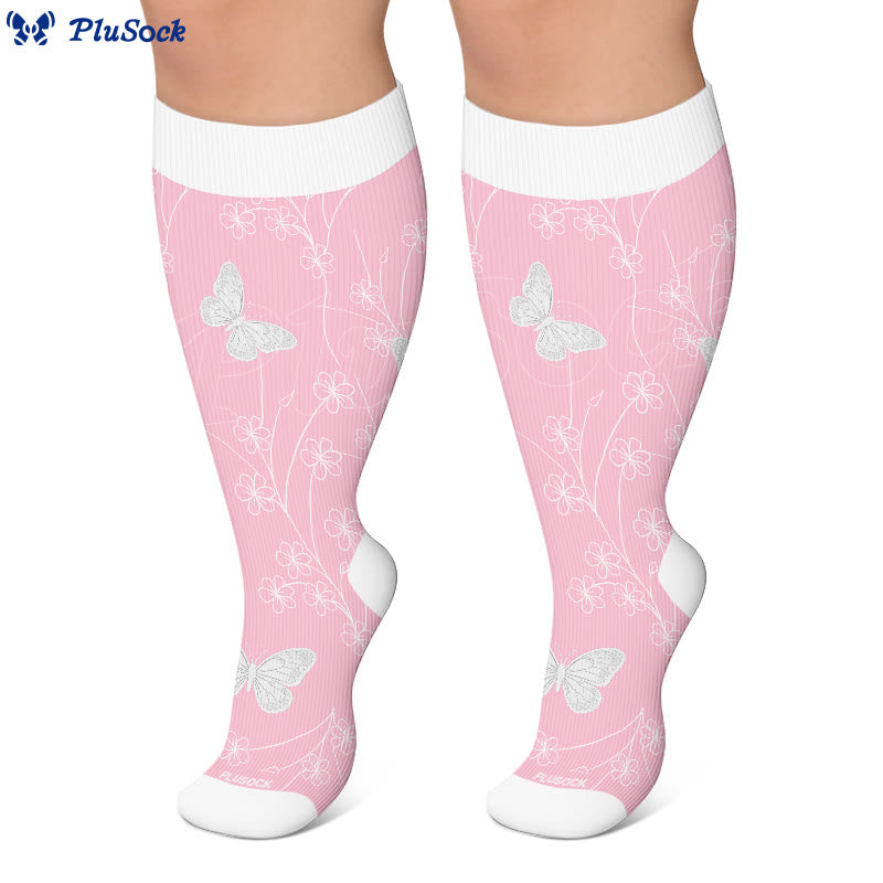 Plus Size Butterflies Beetles Compression Socks(3 Pairs) - image 3