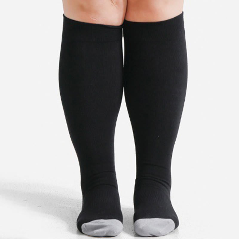 Plus Size Soft Bamboo Fiber Compression Socks - image 0