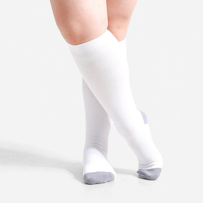 Plus Size Soft Bamboo Fiber Compression Socks - White - 4XL - image 17