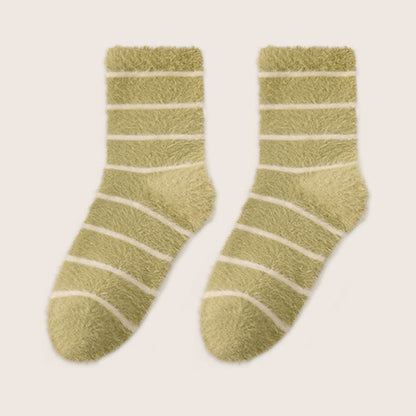 Thermal Double Fleece Sleep Socks(3 Pairs) - Green - EU36-40(US3-7) - image 13