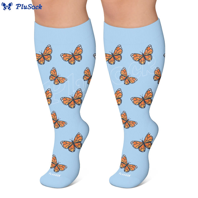 Plus Size Butterfly Bee Compression Socks(3 Pairs) - image 7
