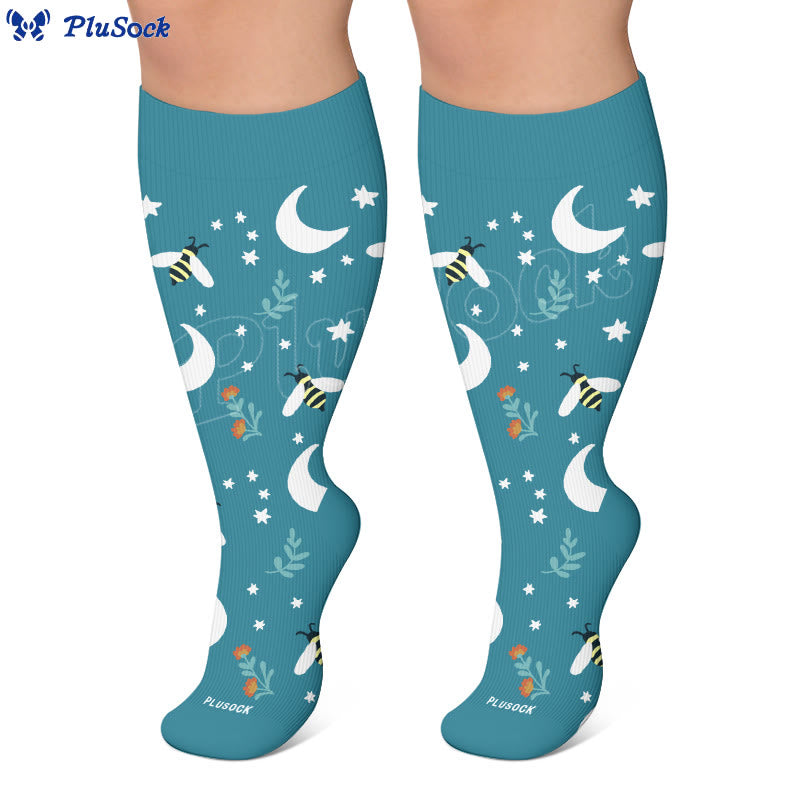Plus Size Butterfly Bee Compression Socks(3 Pairs) - image 5