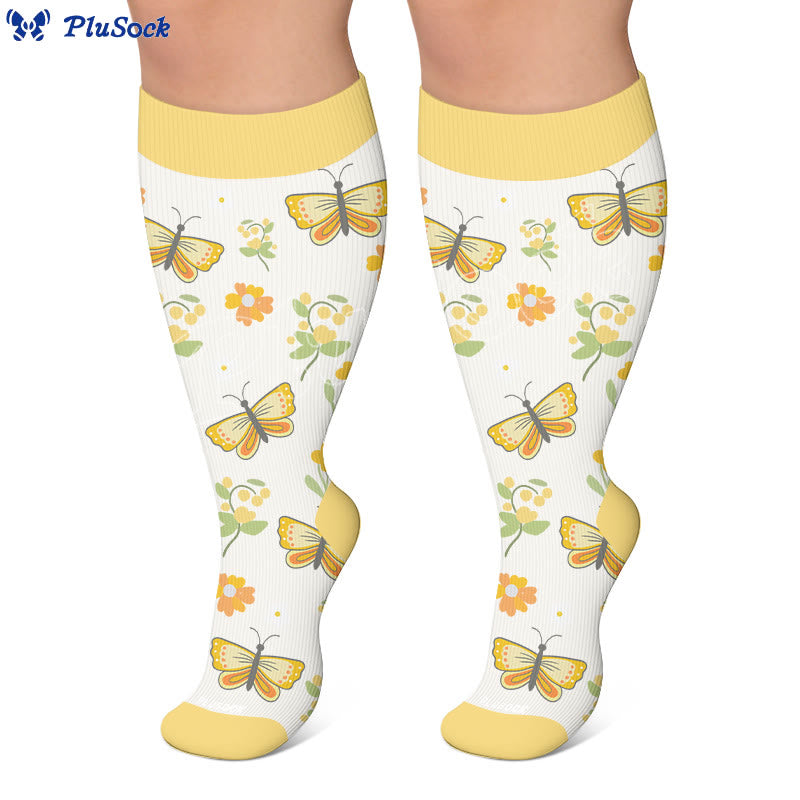 Plus Size Butterfly Bee Compression Socks(3 Pairs) - image 6