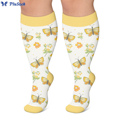 Plus Size Butterfly Bee Compression Socks(3 Pairs) - image 6