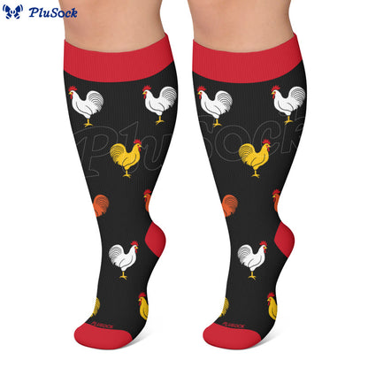 Plus Size Playful Rooster Compression Socks - image 4