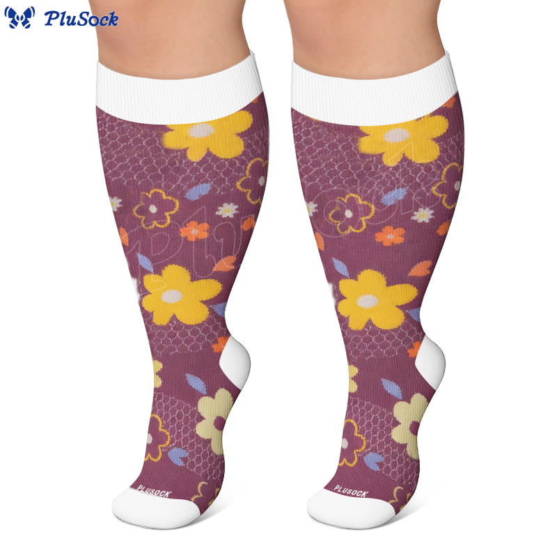 Plus Size Floral Touch Compression Socks - image 2