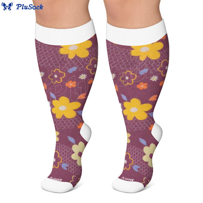 Plus Size Floral Touch Compression Socks - image 2