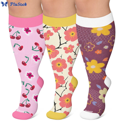 Plus Size Floral Touch Compression Socks - image 0