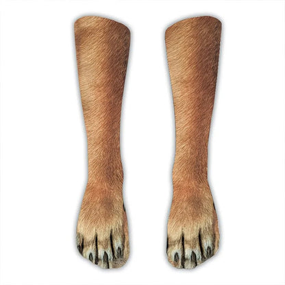 3D Dog Paws Quarter Socks(2 Pairs) - Coffee - EU38-44(US5-10) - image 2