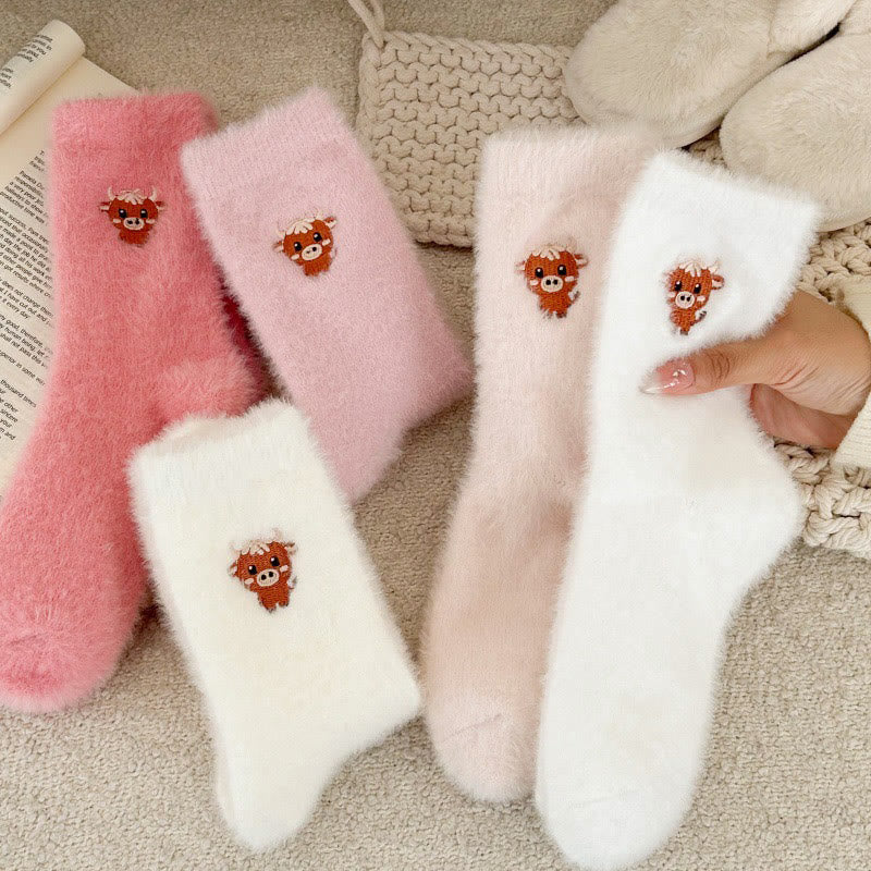Cartoon Cow Quarter Socks(5 Pairs) - Multicolor - EU36-42(US3-8.5) - image 3
