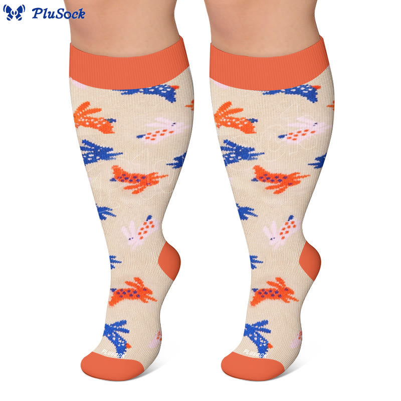 Plus Size Floral Bunny Compression Socks - image 6