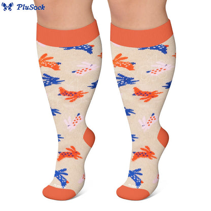 Plus Size Floral Bunny Compression Socks - image 6