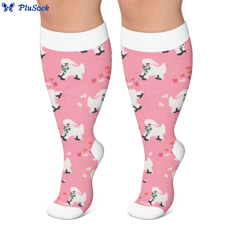 Plus Size Floral Bunny Compression Socks - image 5