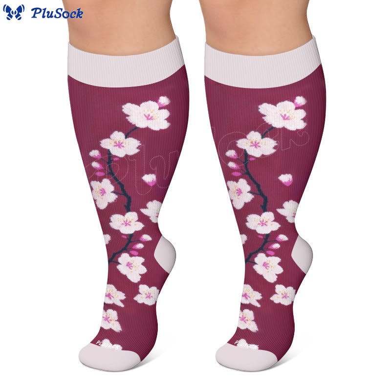 Plus Size Muted Blossom Compression Socks - image 5