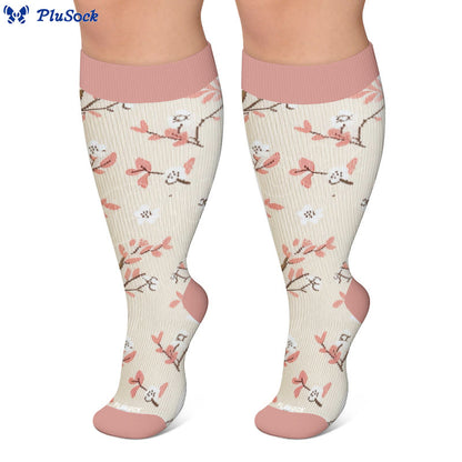 Plus Size Muted Blossom Compression Socks - image 7