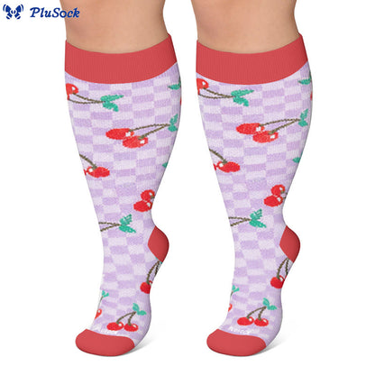 Plus Size Fruit Gingham Compression Socks - image 4