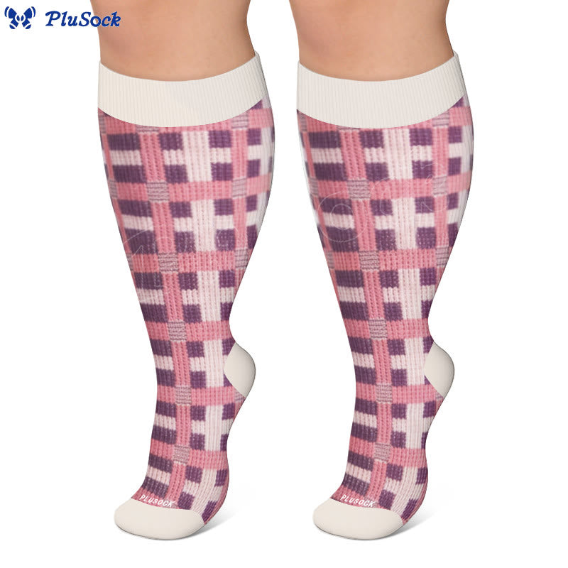 Plus Size Fruit Gingham Compression Socks - image 3