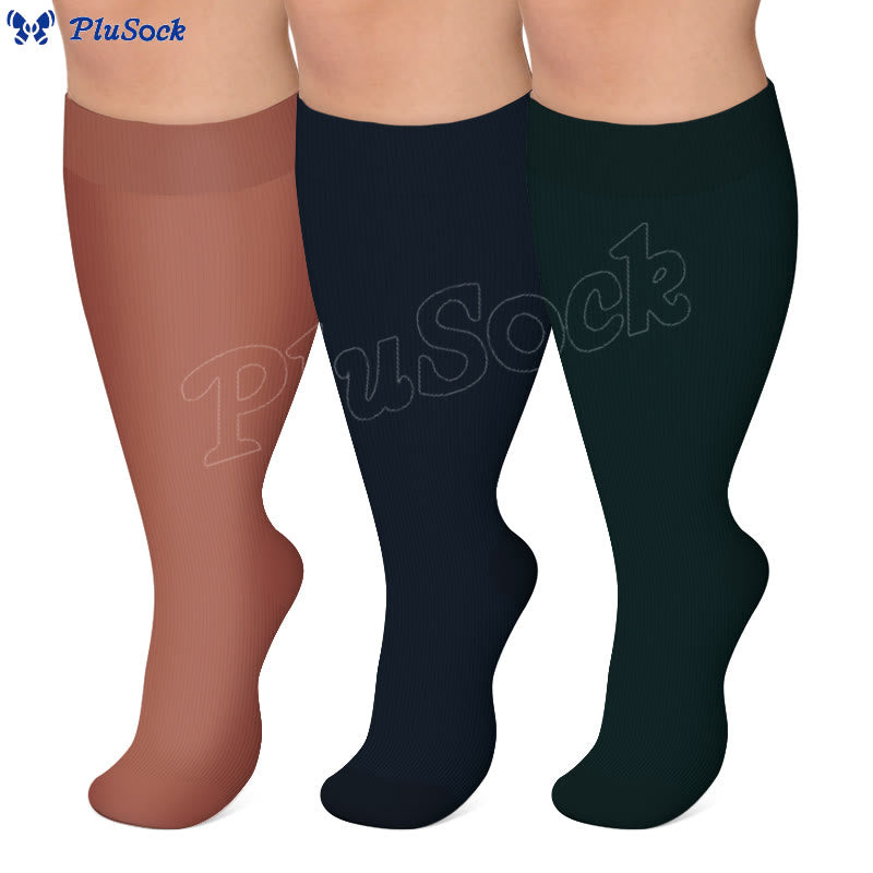 Plus Size Wide Calf Compression Socks(3 Pairs) - image 0