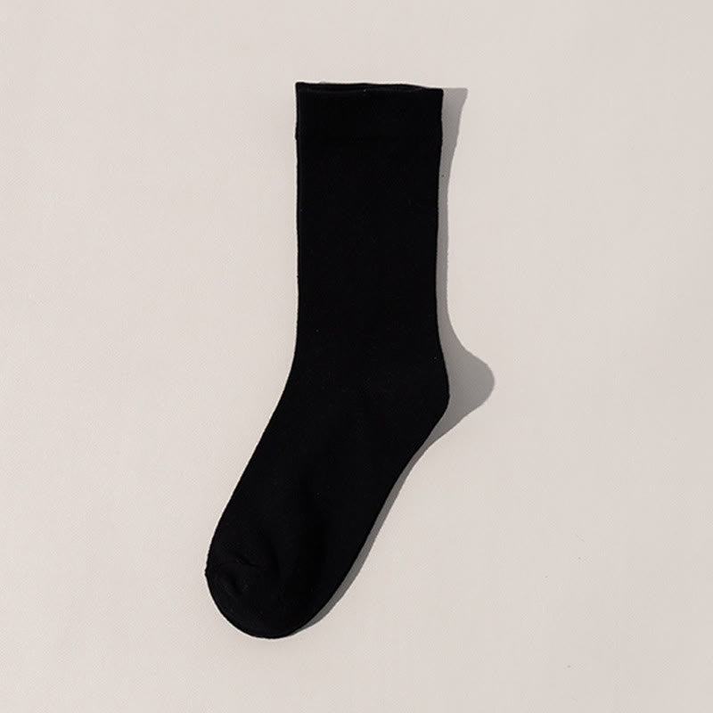Skin Friendly Cotton Sleep Socks(8 Pairs) - Black - EU36-40(US3-7) - image 11