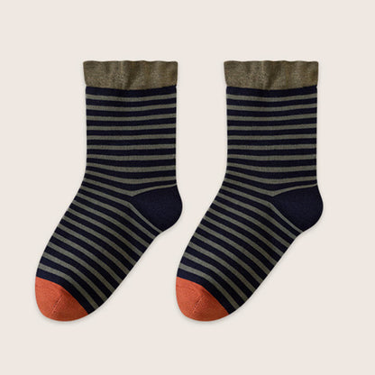 Wool Stripe Sleep Socks(2 Pairs) - Navy Blue - EU39-45(US6-11) - image 14