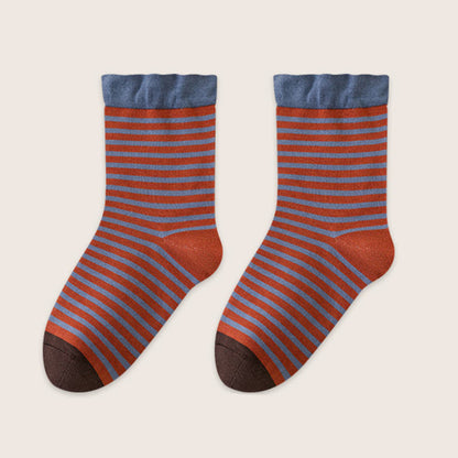 Wool Stripe Sleep Socks(2 Pairs) - Red - EU39-45(US6-11) - image 16
