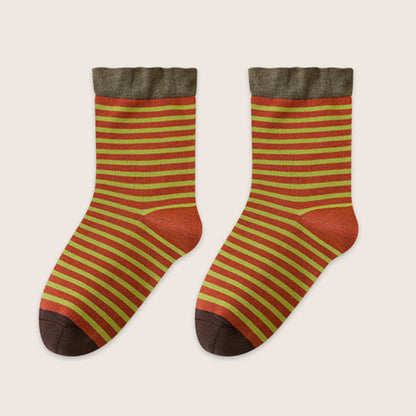 Wool Stripe Sleep Socks(2 Pairs) - Orange - EU39-45(US6-11) - image 15