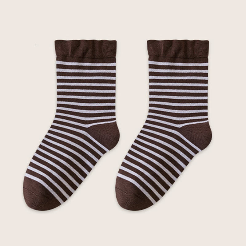 Wool Stripe Sleep Socks(2 Pairs) - Coffee - EU39-45(US6-11) - image 12