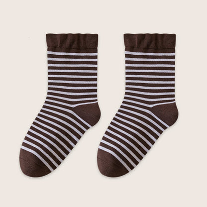 Wool Stripe Sleep Socks(2 Pairs) - Coffee - EU39-45(US6-11) - image 12