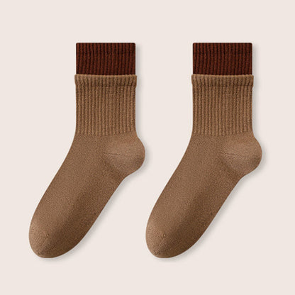 Elastic Cuff Sleep Socks(2 Pairs) - Khaki - EU36-40(US3-7) - image 13