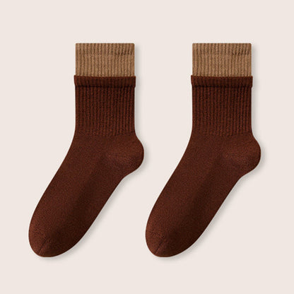Elastic Cuff Sleep Socks(2 Pairs) - Brown - EU36-40(US3-7) - image 12