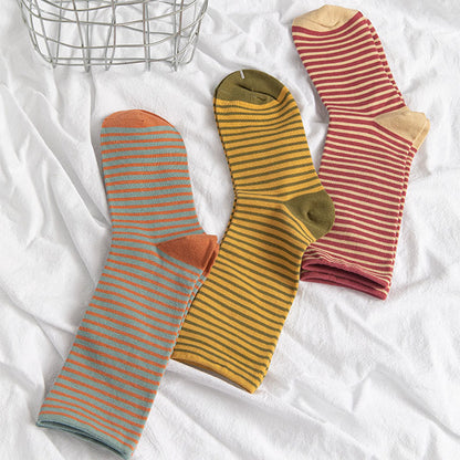 Color Blocked Stripes Sleep Socks(5 Pairs) - image 1