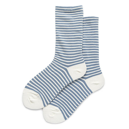 Color Blocked Stripes Sleep Socks(5 Pairs) - Blue - EU36-40(US3-7) - image 5