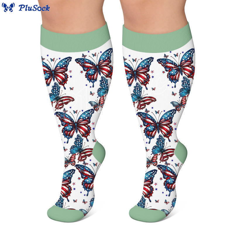 Plus Size Butterfly Bow Tie Compression Socks - image 3