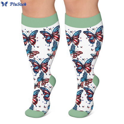 Plus Size Butterfly Bow Tie Compression Socks - image 3