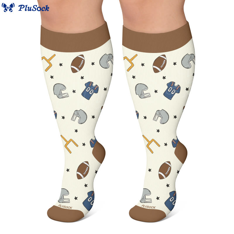 Plus Size Football Bow Tie Compression Socks - image 2