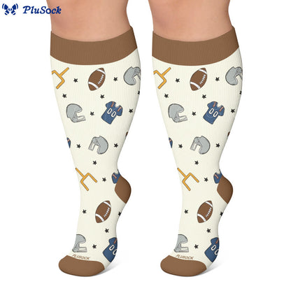 Plus Size Football Bow Tie Compression Socks - image 2