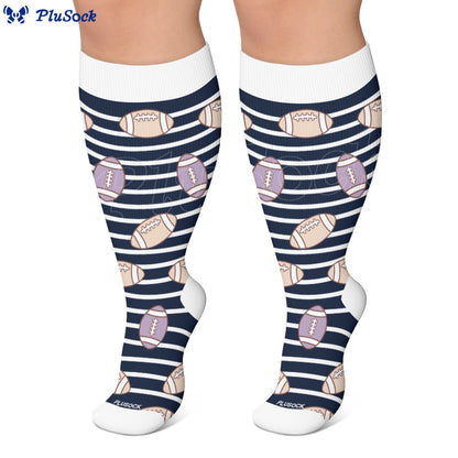 Plus Size Football Bow Tie Compression Socks - image 4