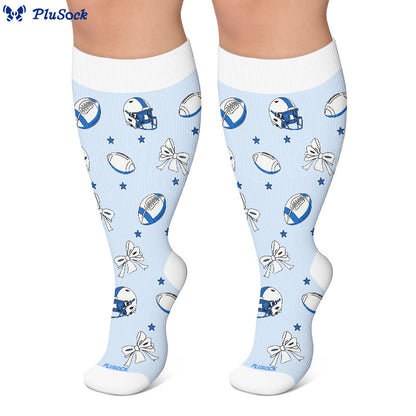 Plus Size Football Bow Tie Compression Socks - image 3