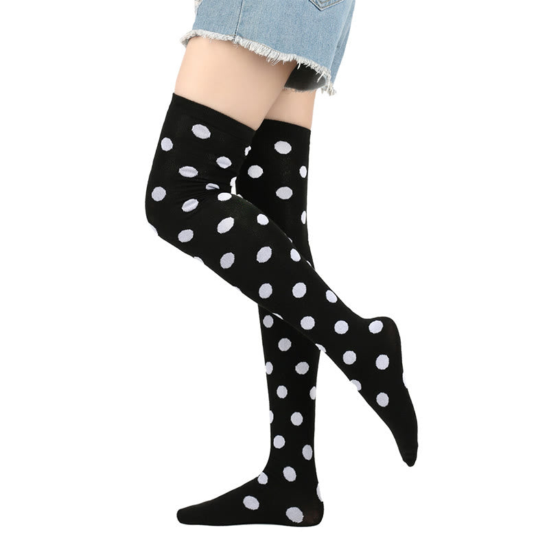 Funny Polka Dots Thigh Highs Socks(5 Pairs) - image 2